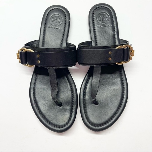 Tory Burch Shoes - Tory Burch Marsden Flat Thong Sandals Black